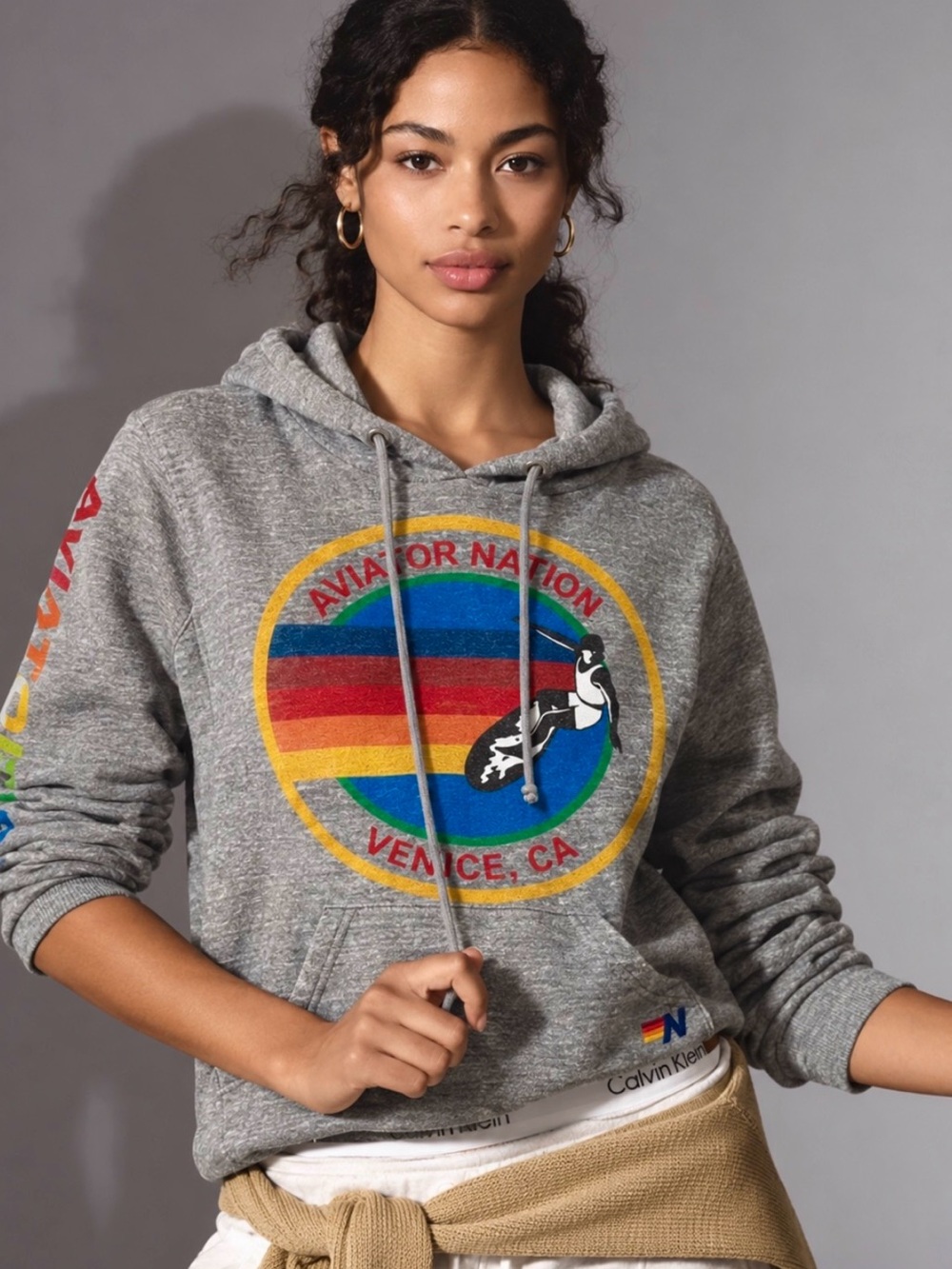 AVIATOR NATION Venice Rainbow Graphic Pullover Hoodie XS